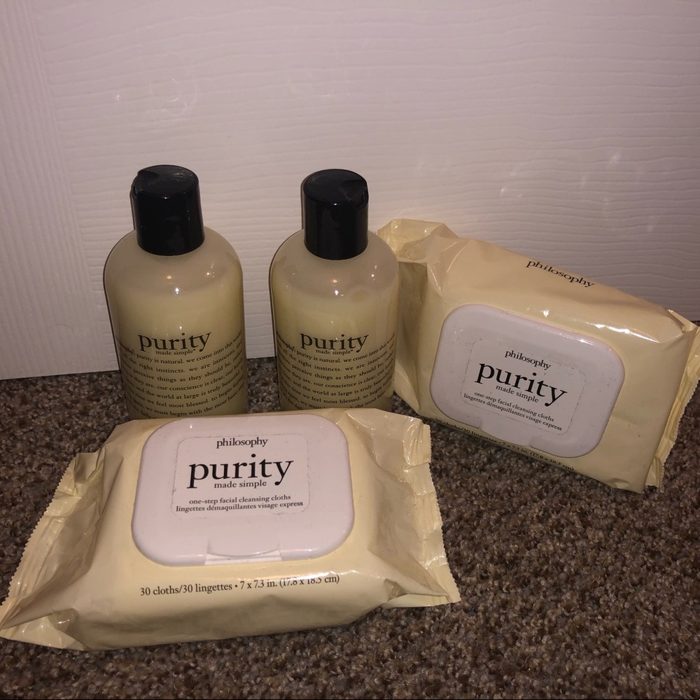 Purity facial wash and wipes